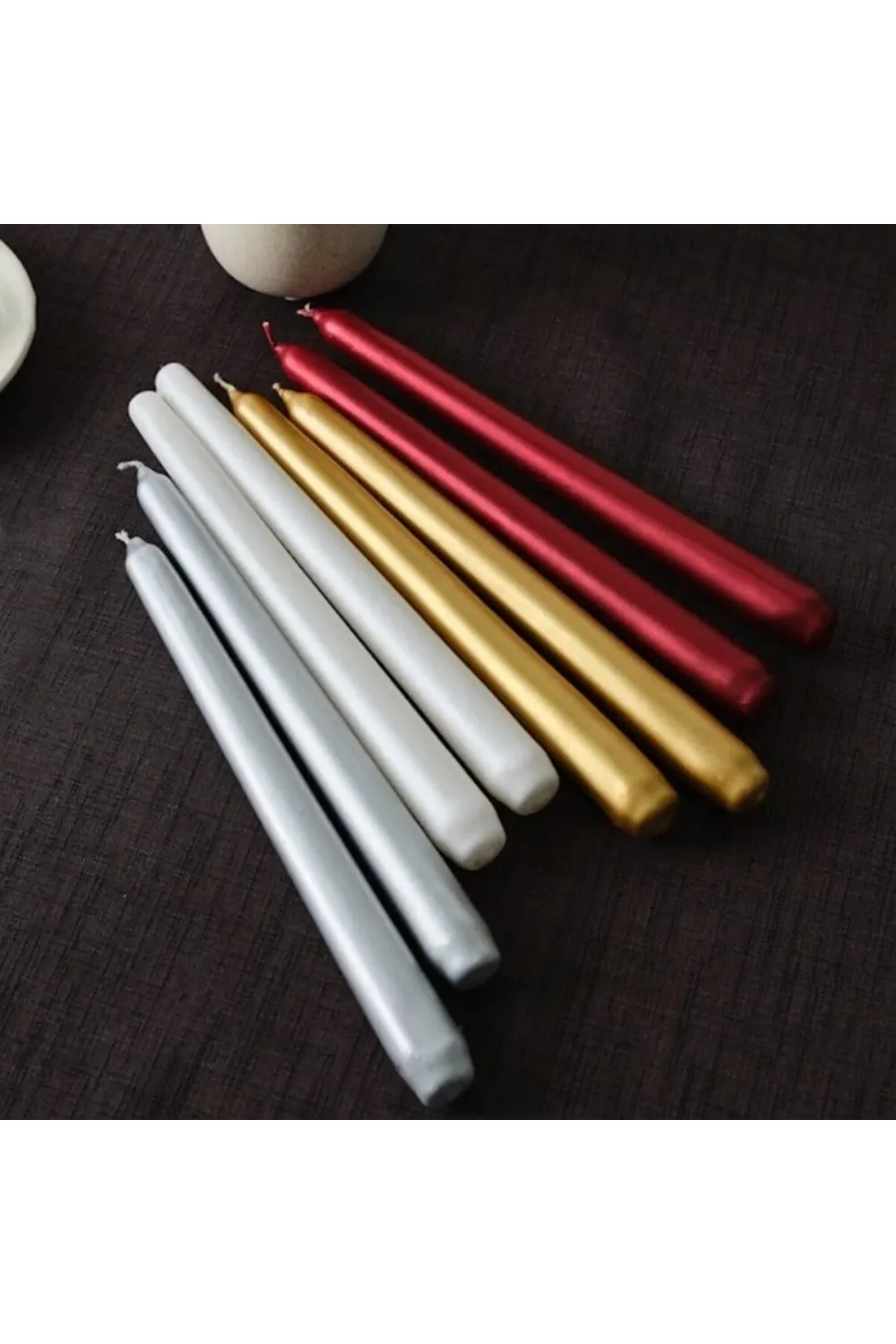 4pcs Candle Metalik Renkler Şamdan Mum 25cm