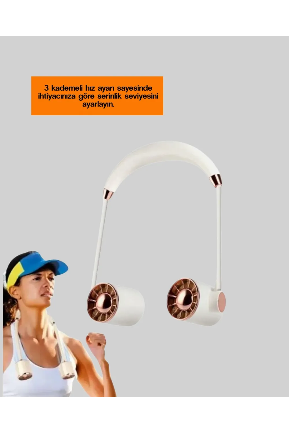5 Kanatlı Sessiz Mini Fan 3 Vitesli Katlanabilir Asılabilir