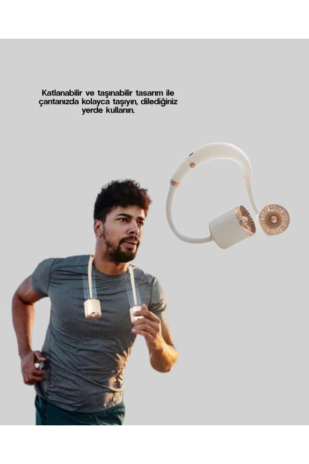 5 Kanatlı Sessiz Mini Fan 3 Vitesli Katlanabilir Asılabilir