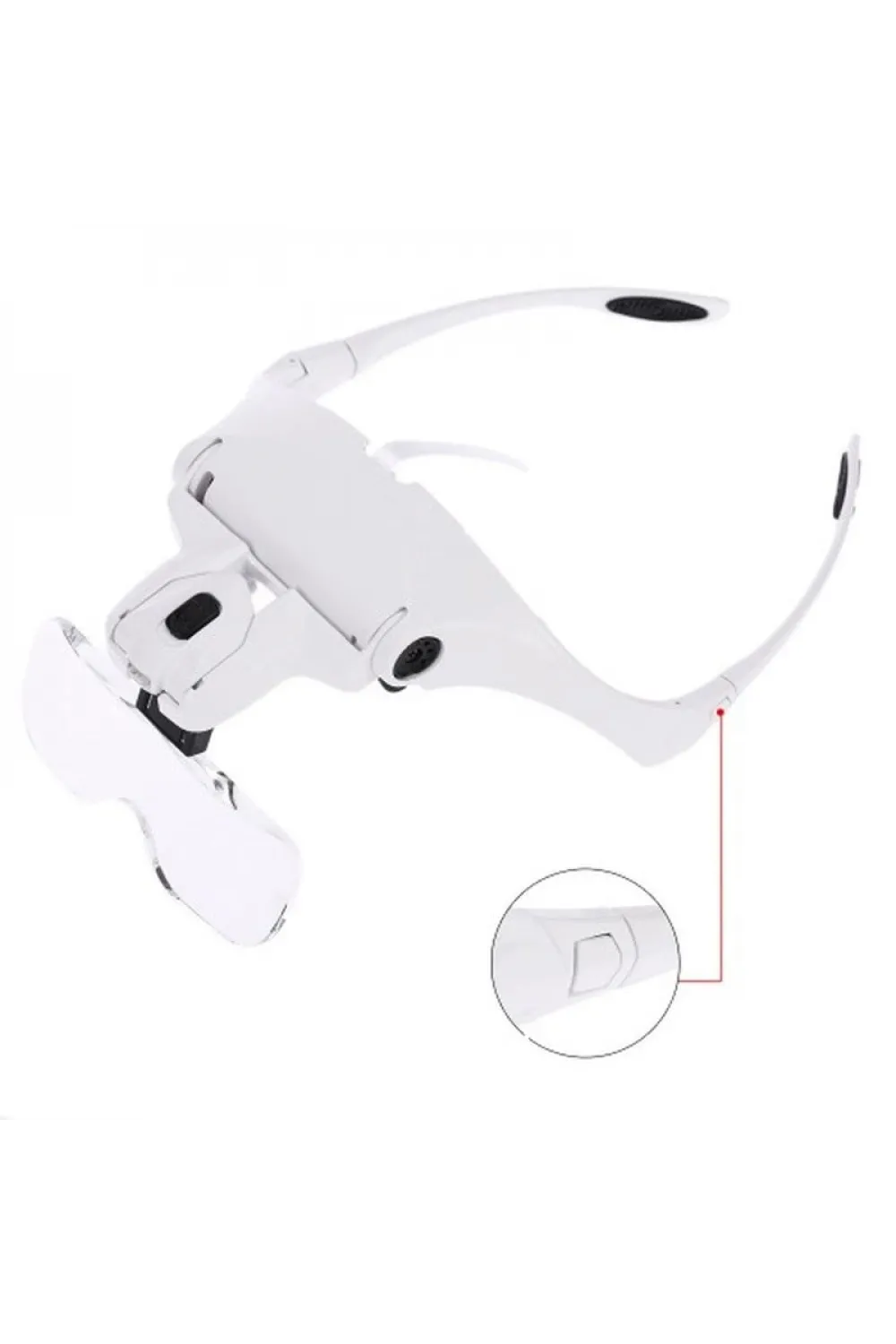 5 Lens 1.0X-3.5X 2Led Işıklı İle Ayarlanabilir Gözlük Büyüteç 9892B2