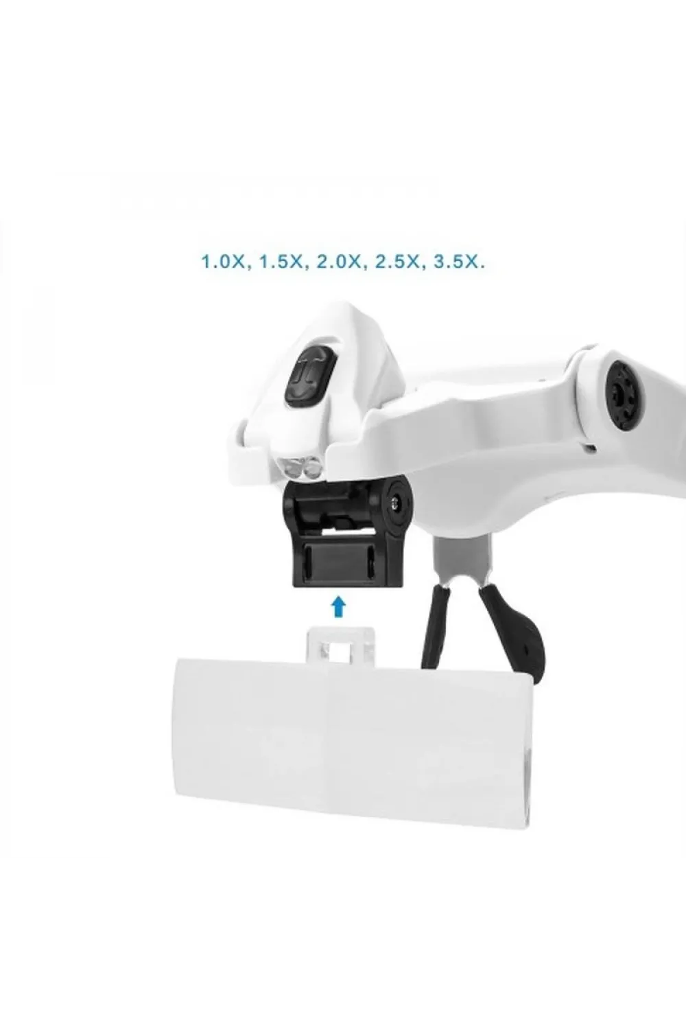 5 Lens 1.0X-3.5X 2Led Işıklı İle Ayarlanabilir Gözlük Büyüteç 9892B2