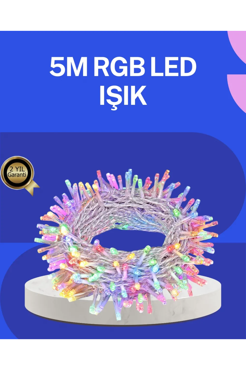 5 Metre Şeffaf Kablo Led Peri Işığı 50 Ampullü Dekoratif Led