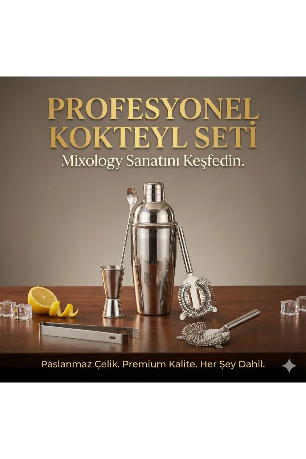 5 Parça Kokteyl Hazırlama Seti 550 Ml