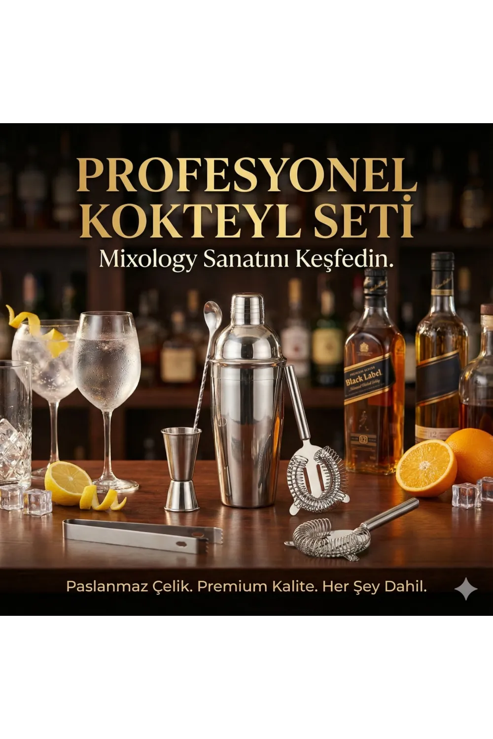 5 Parça Kokteyl Hazırlama Seti 550 Ml