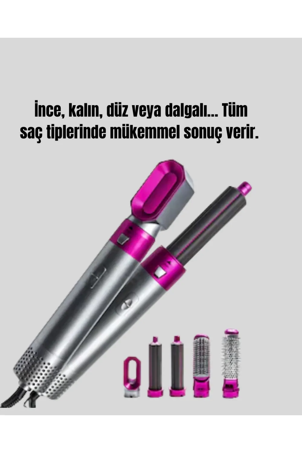 5 Parça Saç Şekillendirme Seti Düzleştirme Dalga Ve Bukle Yapma