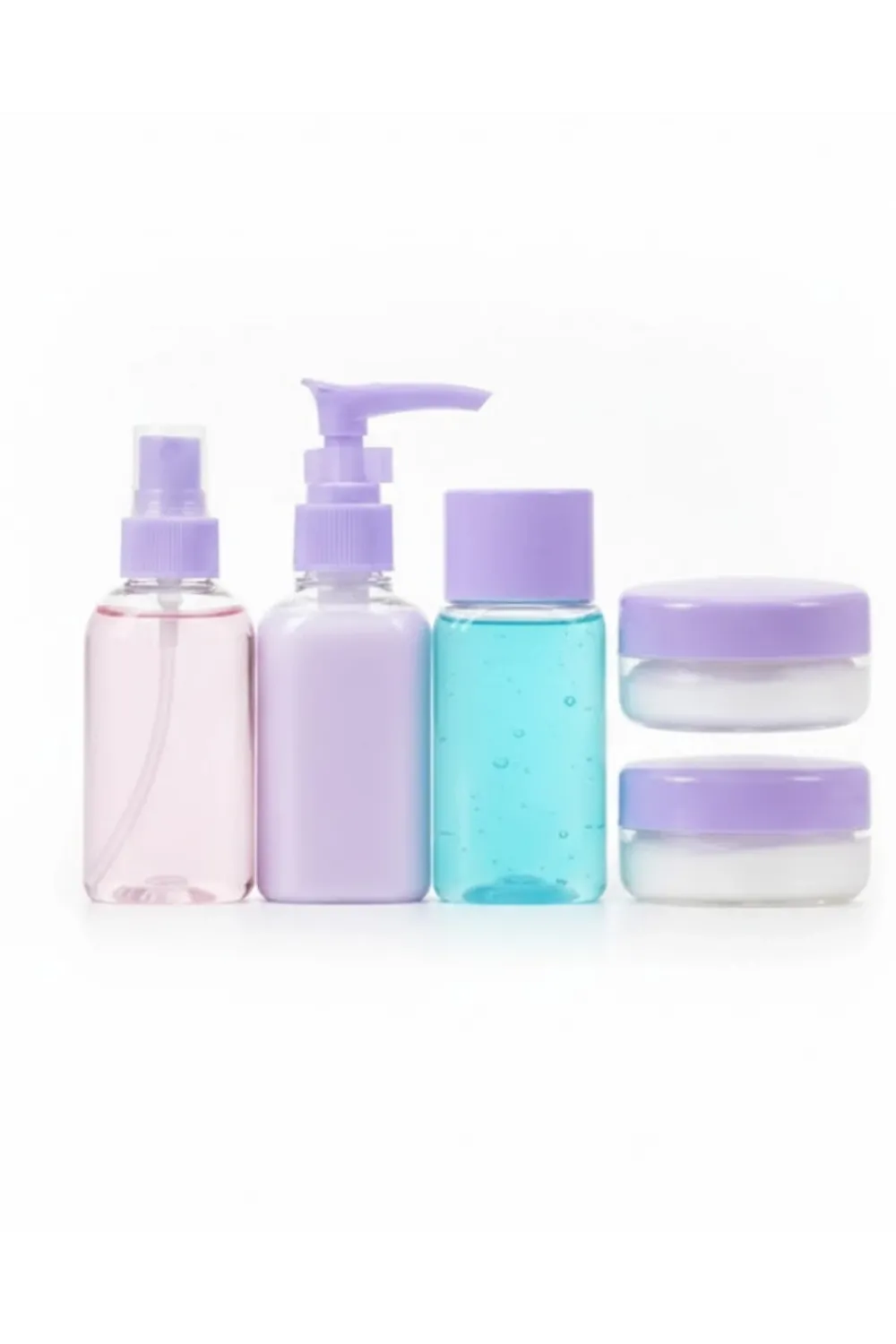 5 Parça Seyahat Banyo Seti 30 Ml Şeffaf Taşınabilir Şişe Seti