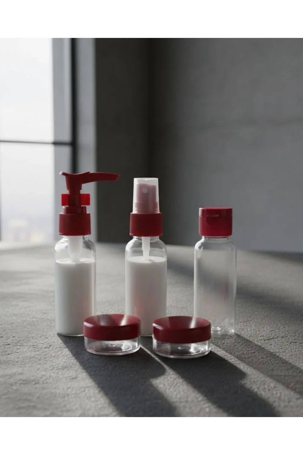 5 Parça Seyahat Dolum Şişesi Seti 30 Ml Hafif Tasarım