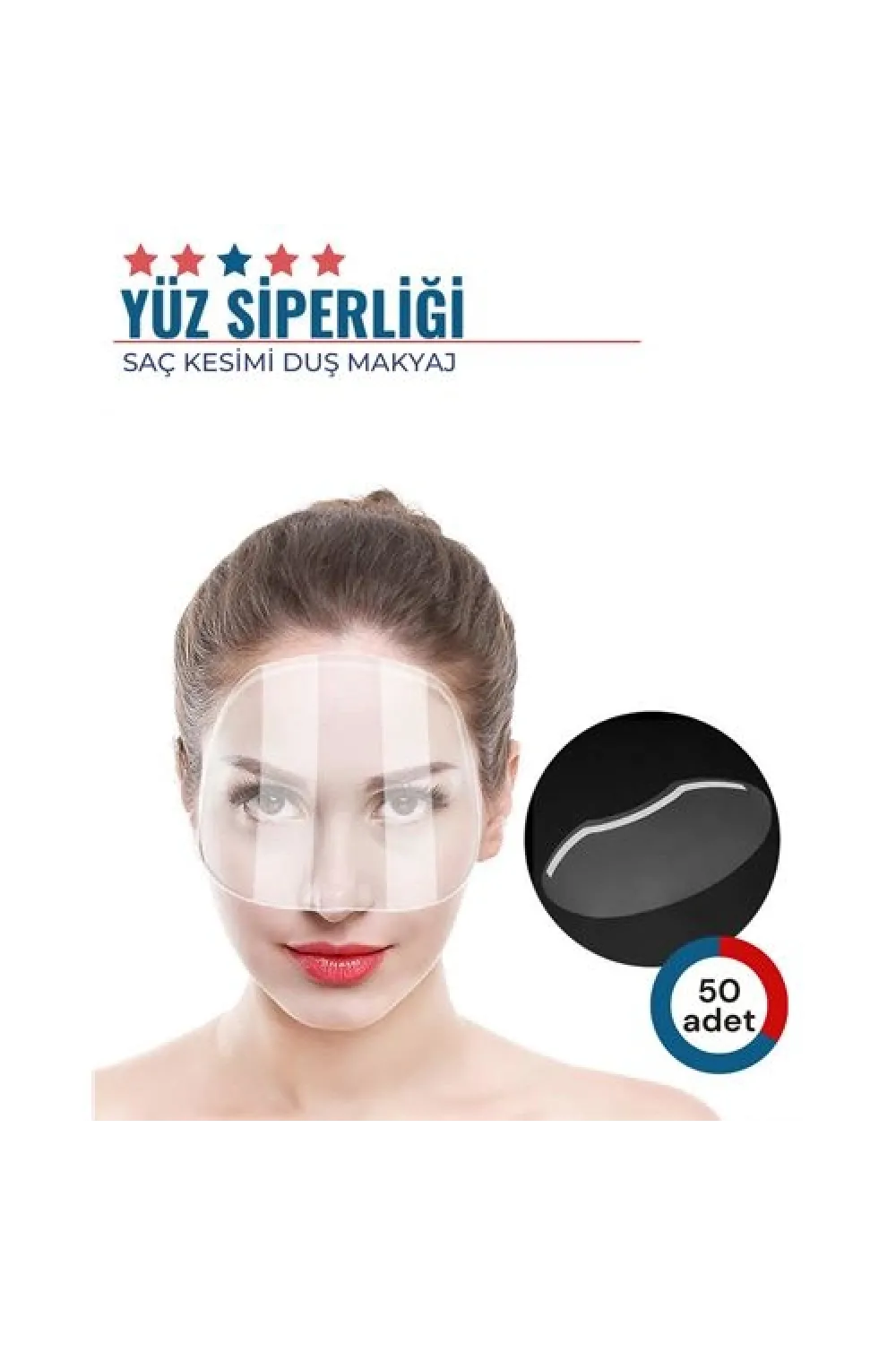 50 Adet Saç Kesimi Duş Makyaj Yüz Koruma Siperliği 716414