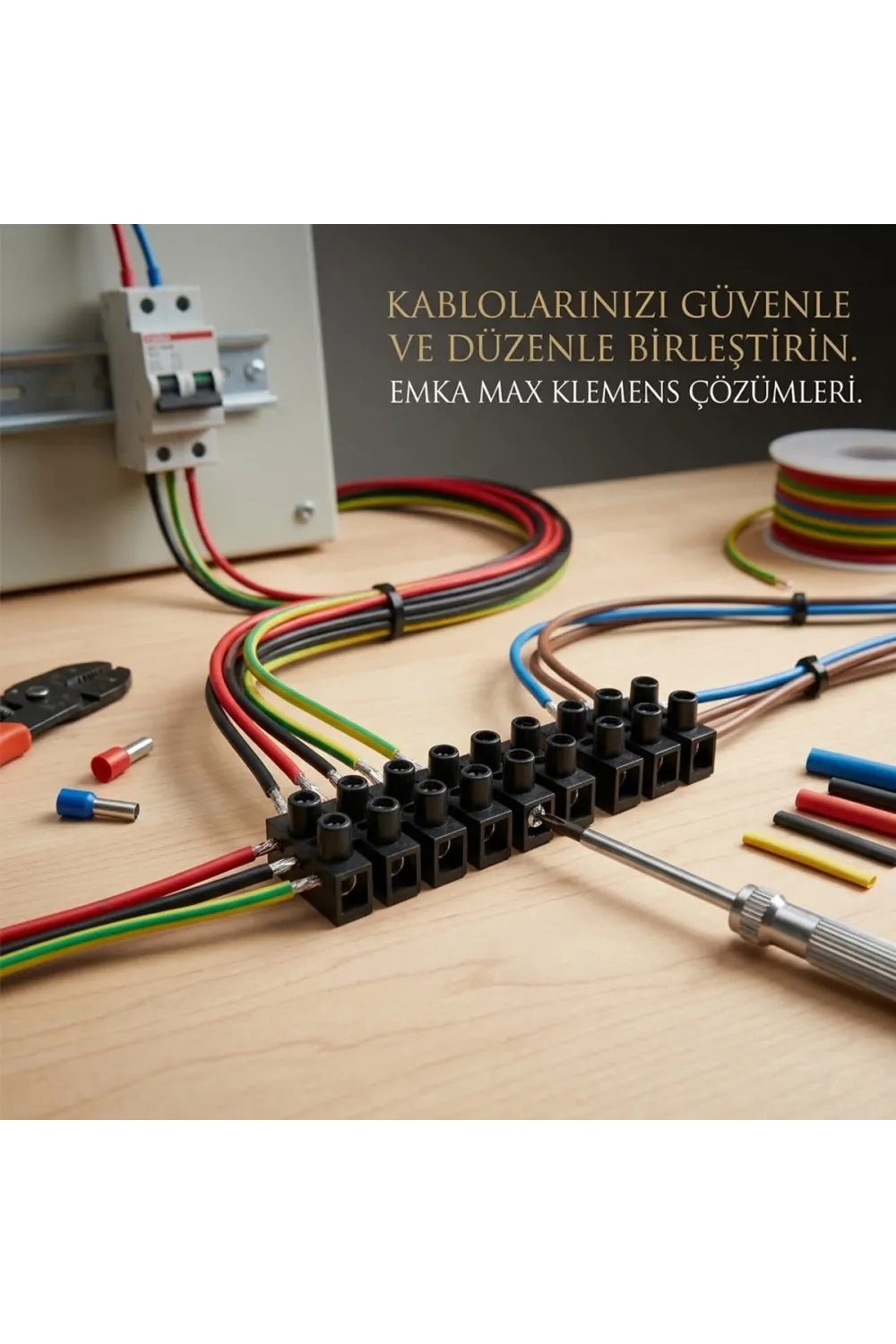 50 Adet Siyah Plastik Sıra Klemens