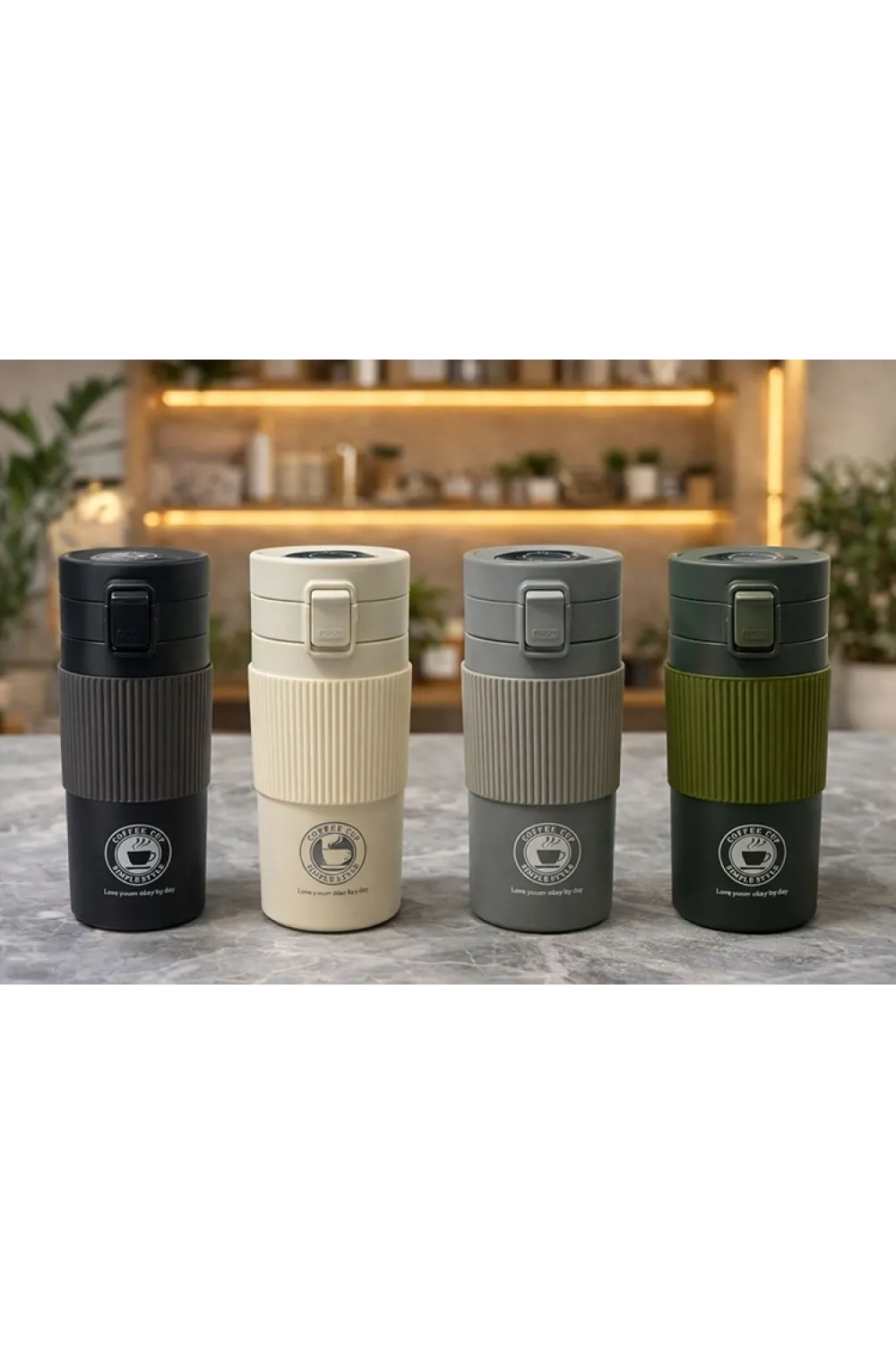 500 Ml Paslanmaz Çelik Termos Dereceli Mug - Sızdırmaz Kapaklı Çift Katmanlı Dereceli Termos  IEG4627