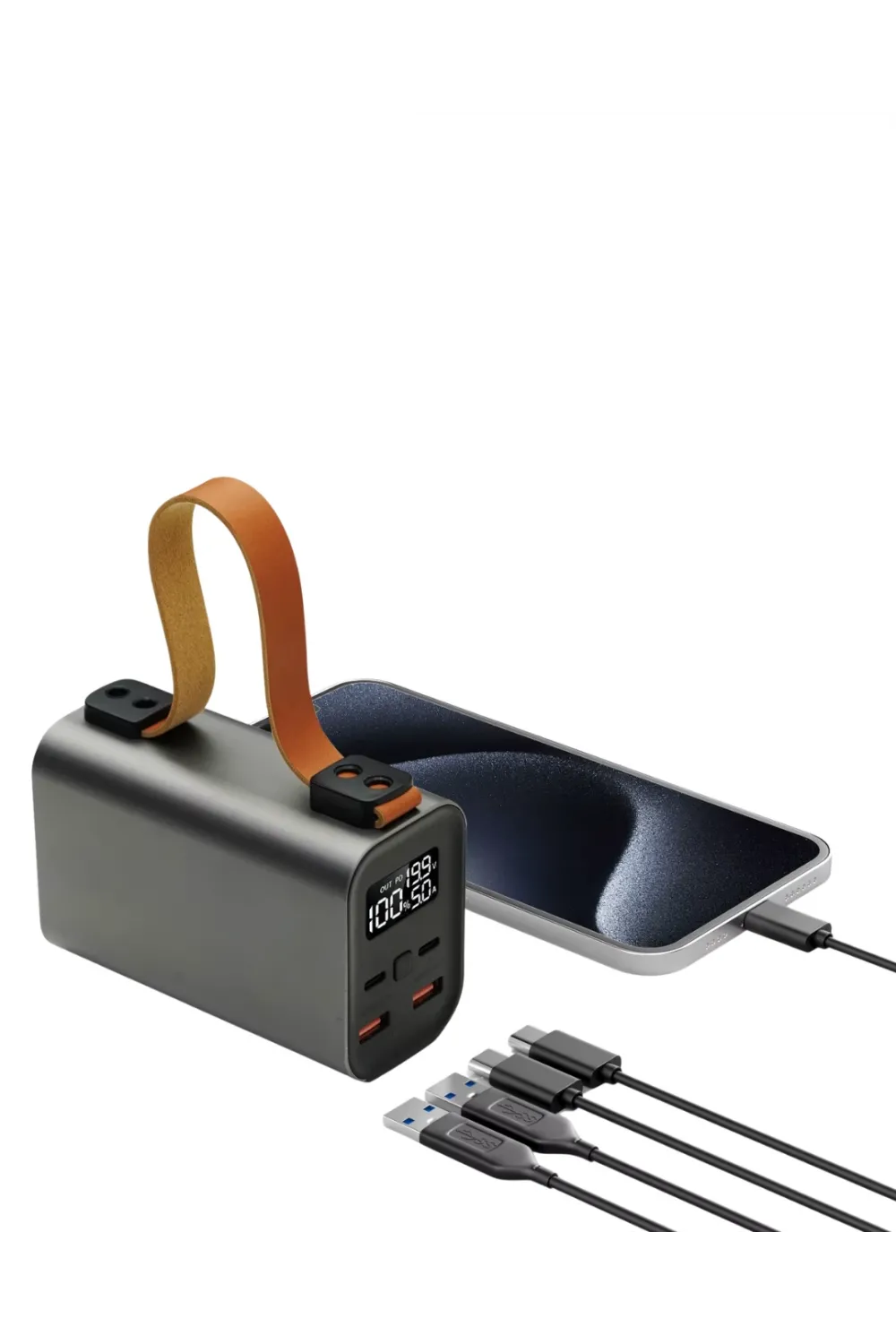 50000mah Süper Fast Charge Led Işıklı Taşınabilir Power Bank