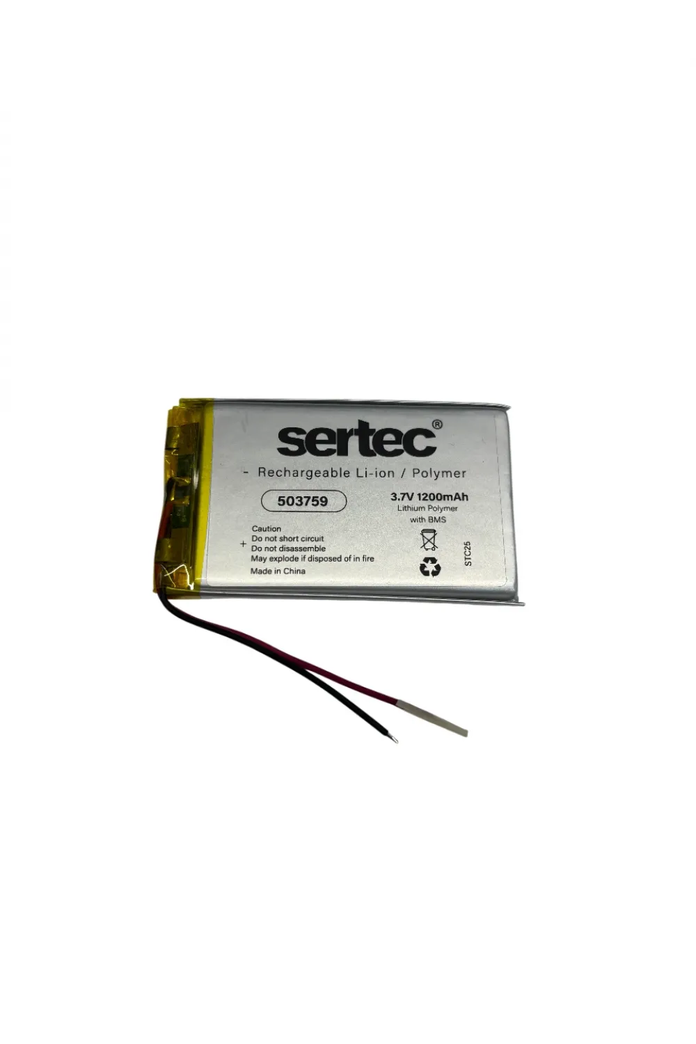 503759 3.7V 1200 MAh Li-Polymer Pil (Devreli/1.5A)