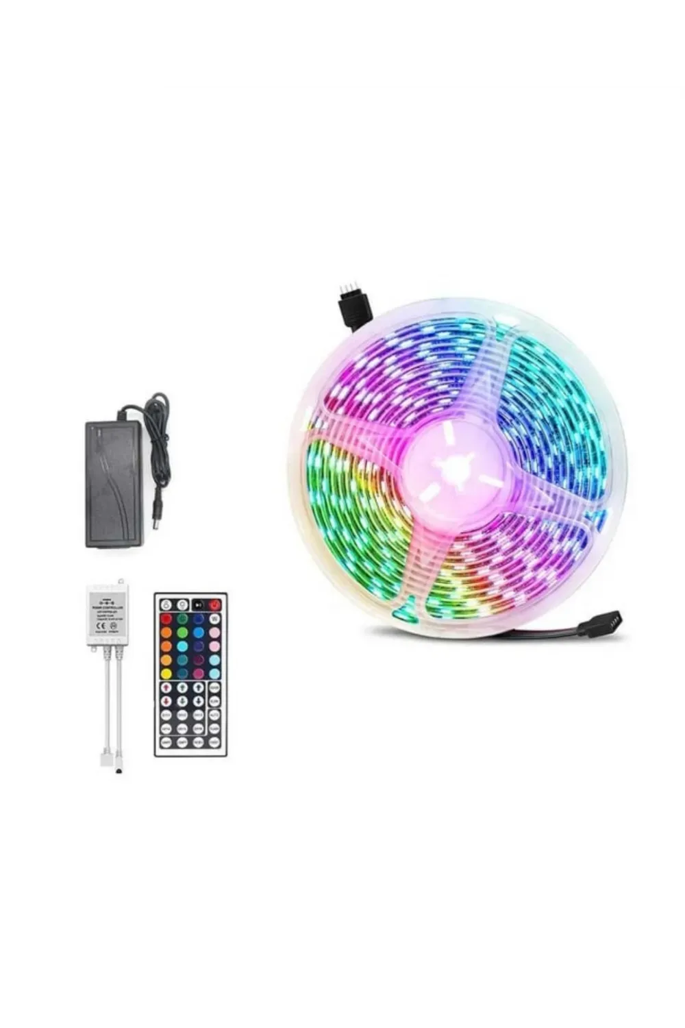 5050 Rgb Led Şerit 5 Metre Uzaktan Kumandalı Ortam Aydınlatma Led