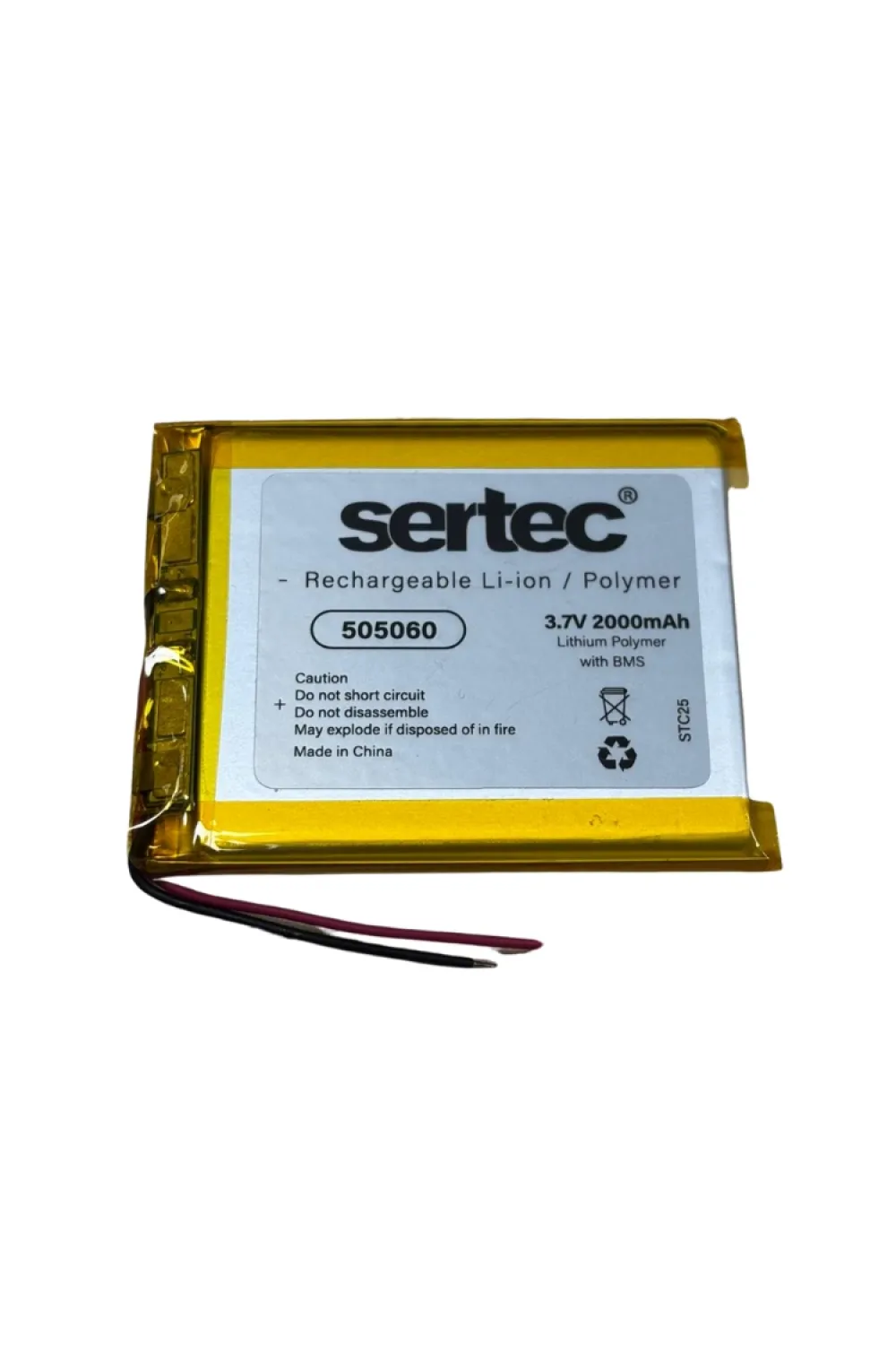 505060 3.7V 2000 mAh Li-Polymer Pil (Devreli/1.5A)