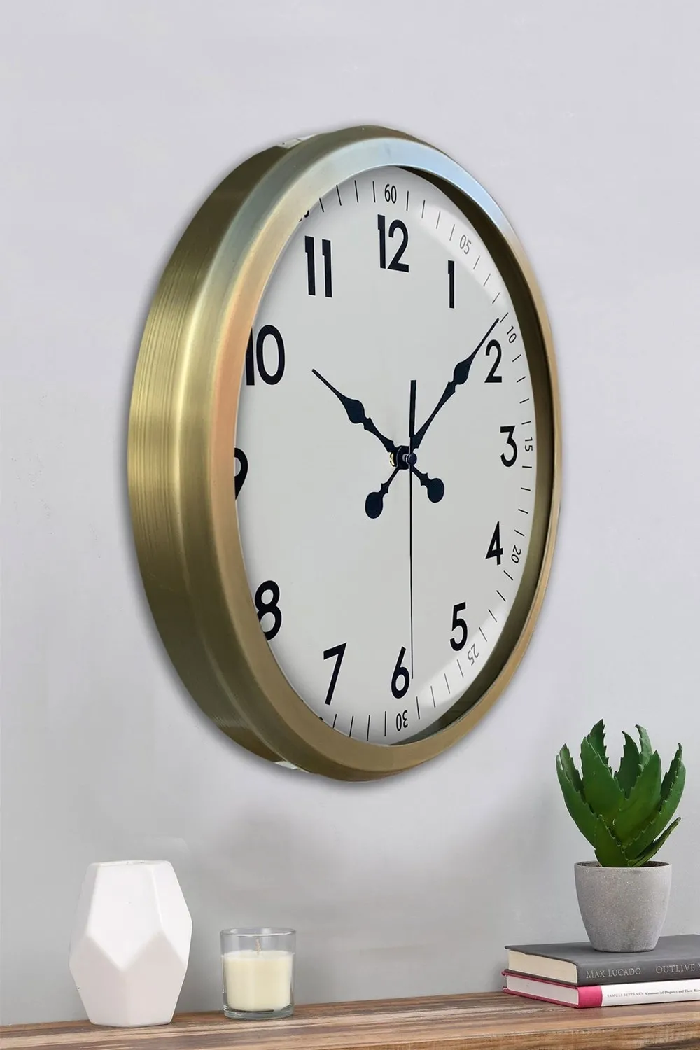 52 cm Eskitme Metal Dekoratif Duvar Saati