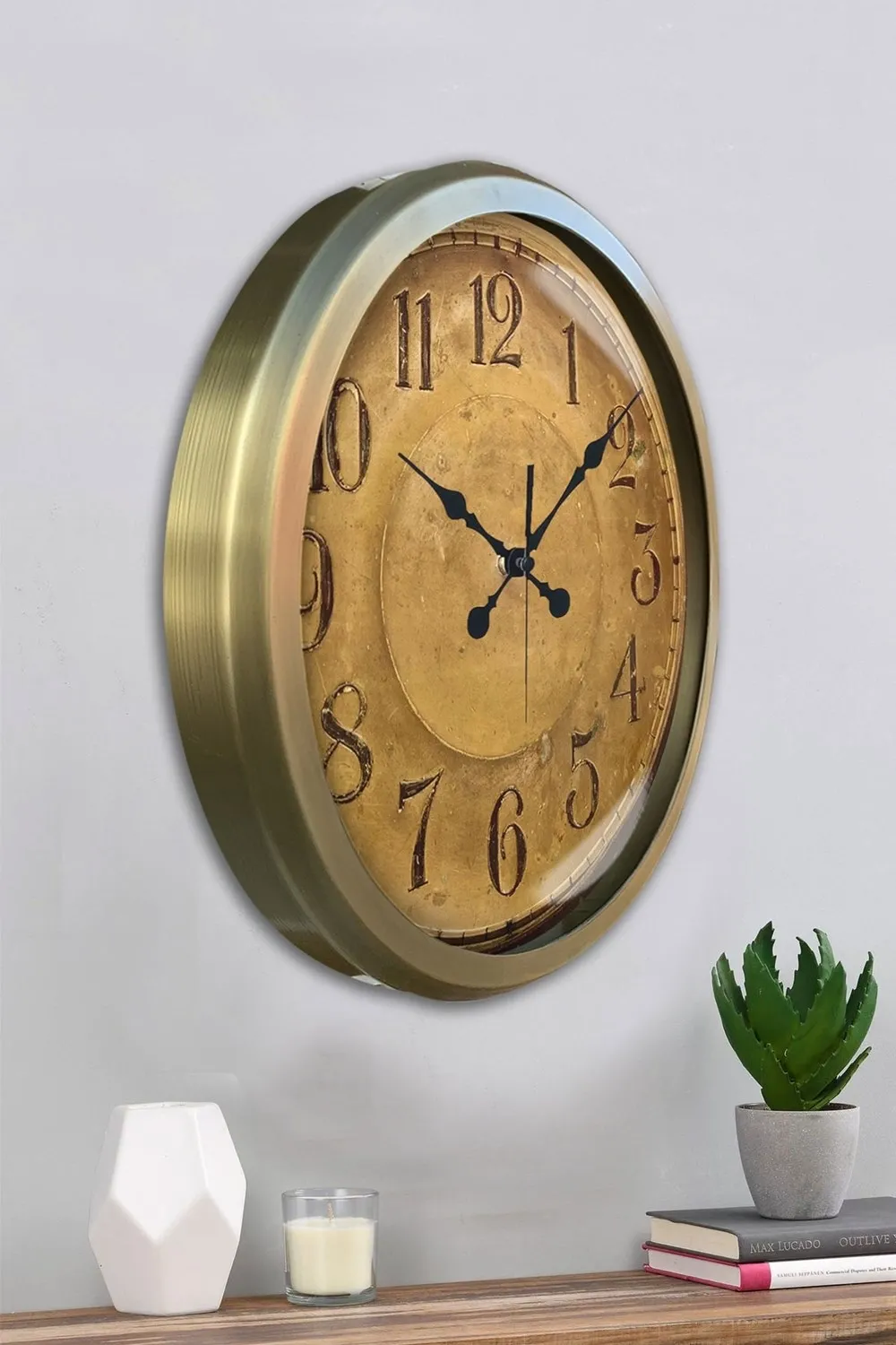 52 cm Eskitme Metal Retro Duvar Saati