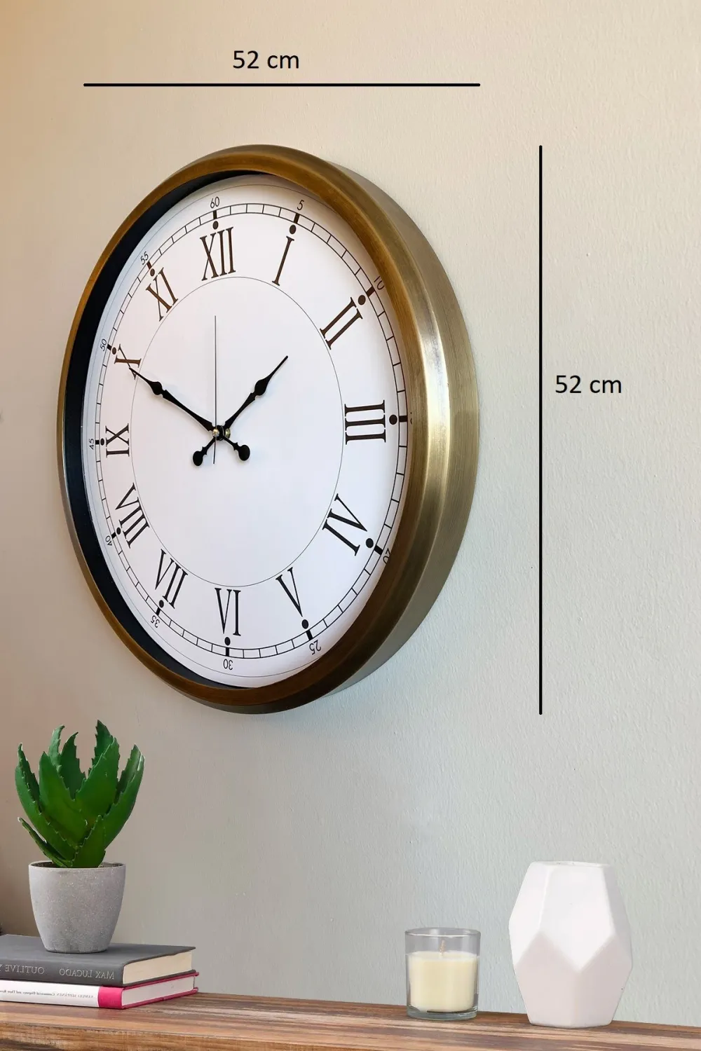 52 cm Eskitme Metal Retro Duvar Saati
