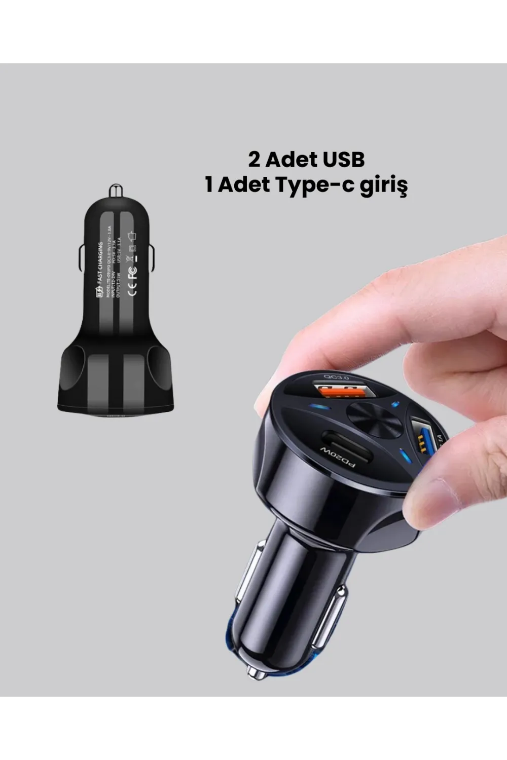 55w Pd Ve Quick Charge 3.0 Destekli Polygold Araç Şarj Adaptörü