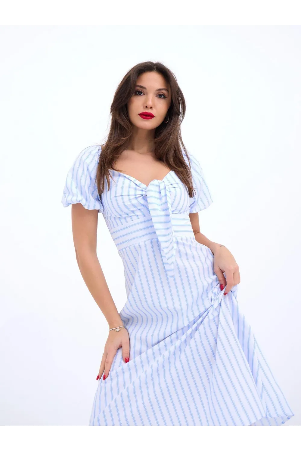 5948 ELBİSE-LOS ANGELES ÇİZGİLİ