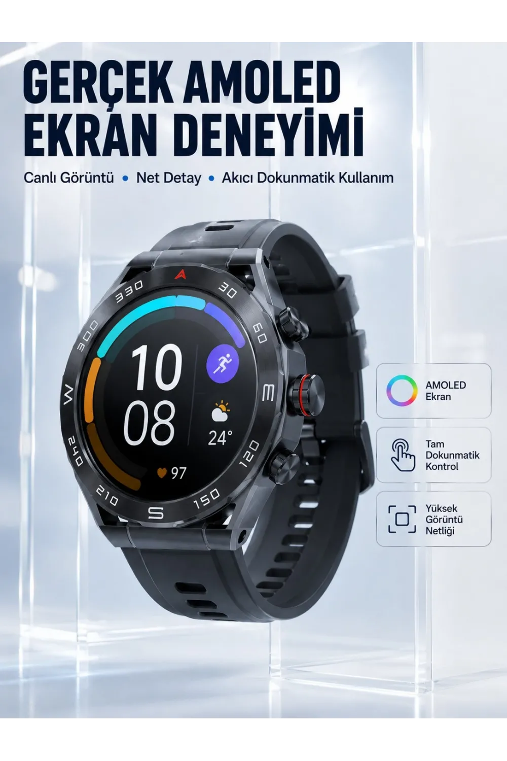 5g Android Sım Kartlı Akıllı Saat Dönebilen Hd Kamera Amoled Ekran Gps Wi-fi