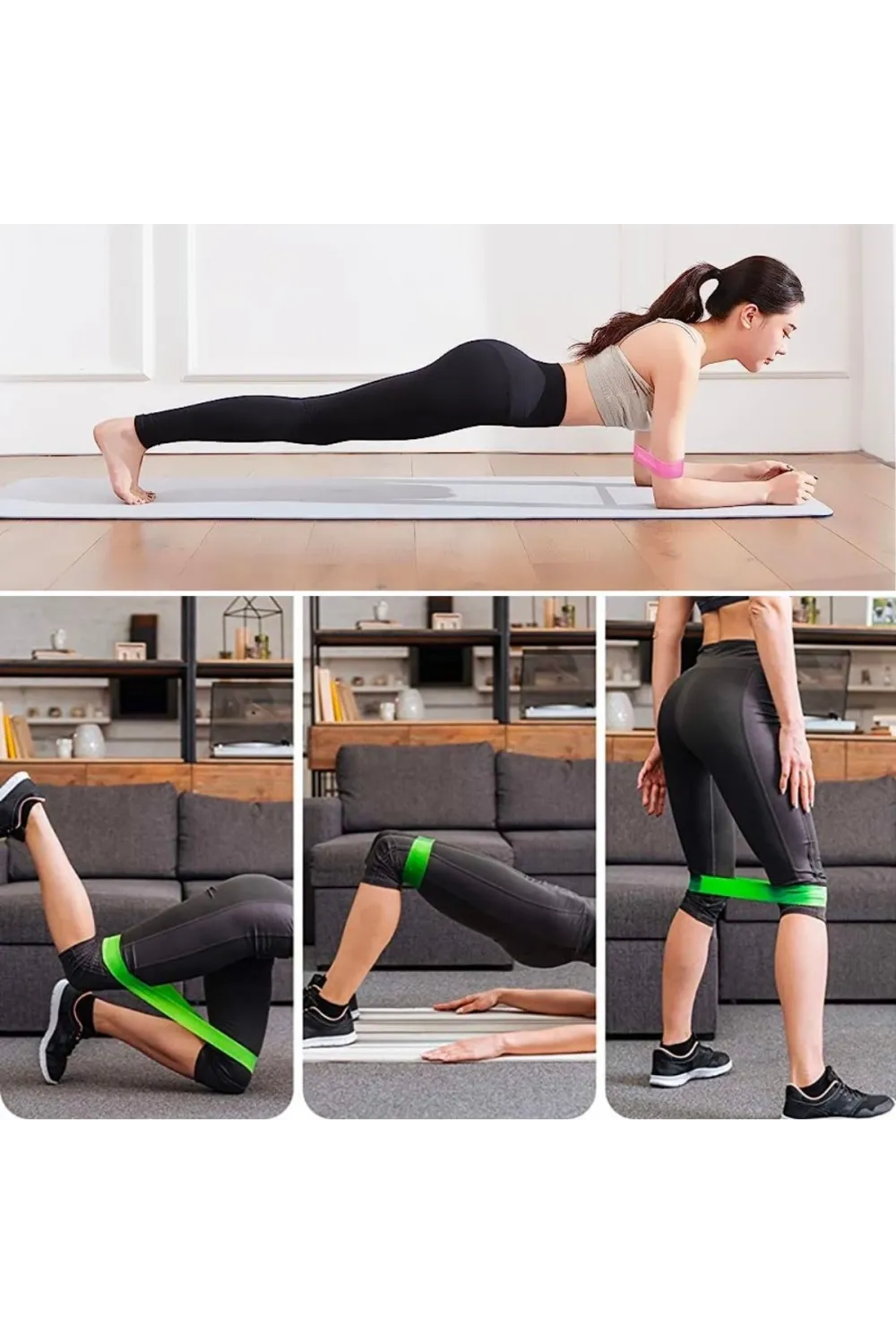 5li Egzersiz Direnç Bant Seti Pilates Crossfit Ekipmanları
