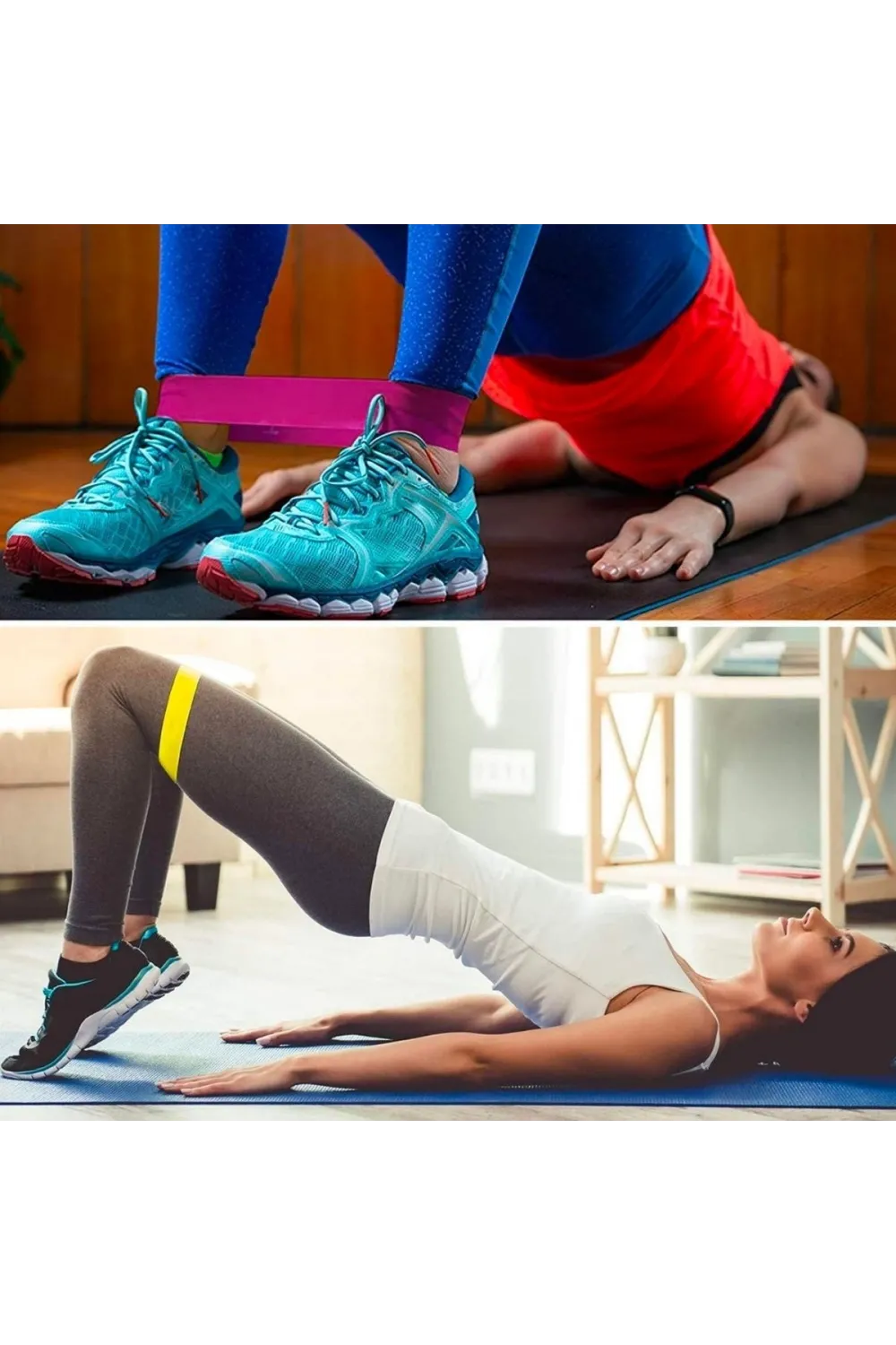 5li Egzersiz Direnç Bant Seti Pilates Crossfit Ekipmanları