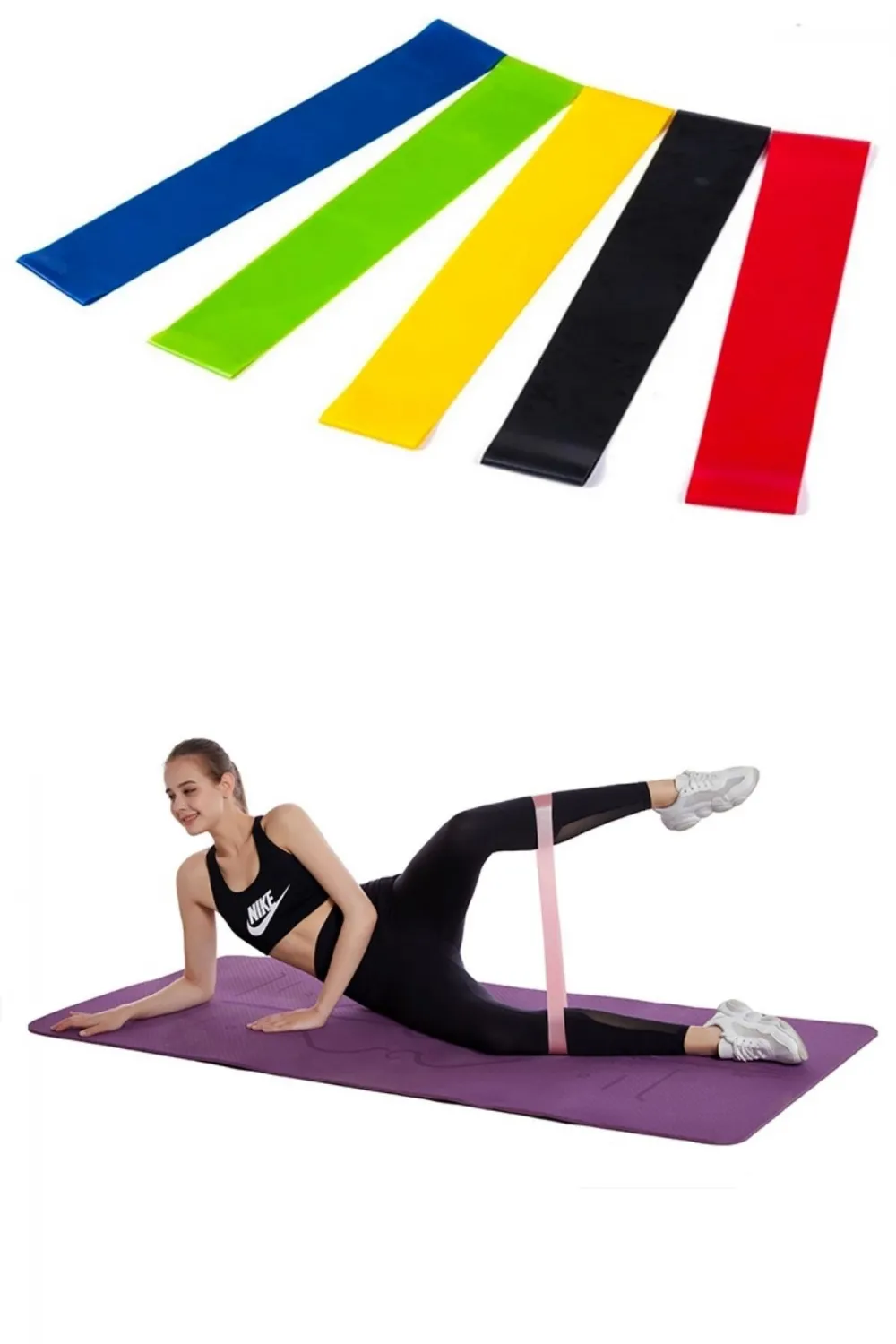 5li Egzersiz Direnç Bant Seti Pilates Crossfit Ekipmanları
