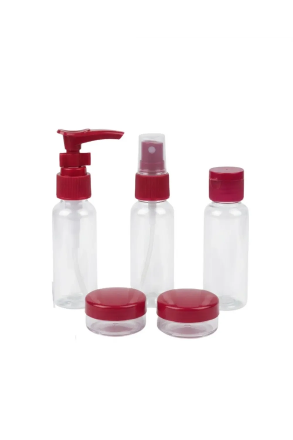 5’li Seyahat Boy Kozmetik Şişe Seti 30 Ml Çantalı Organizer