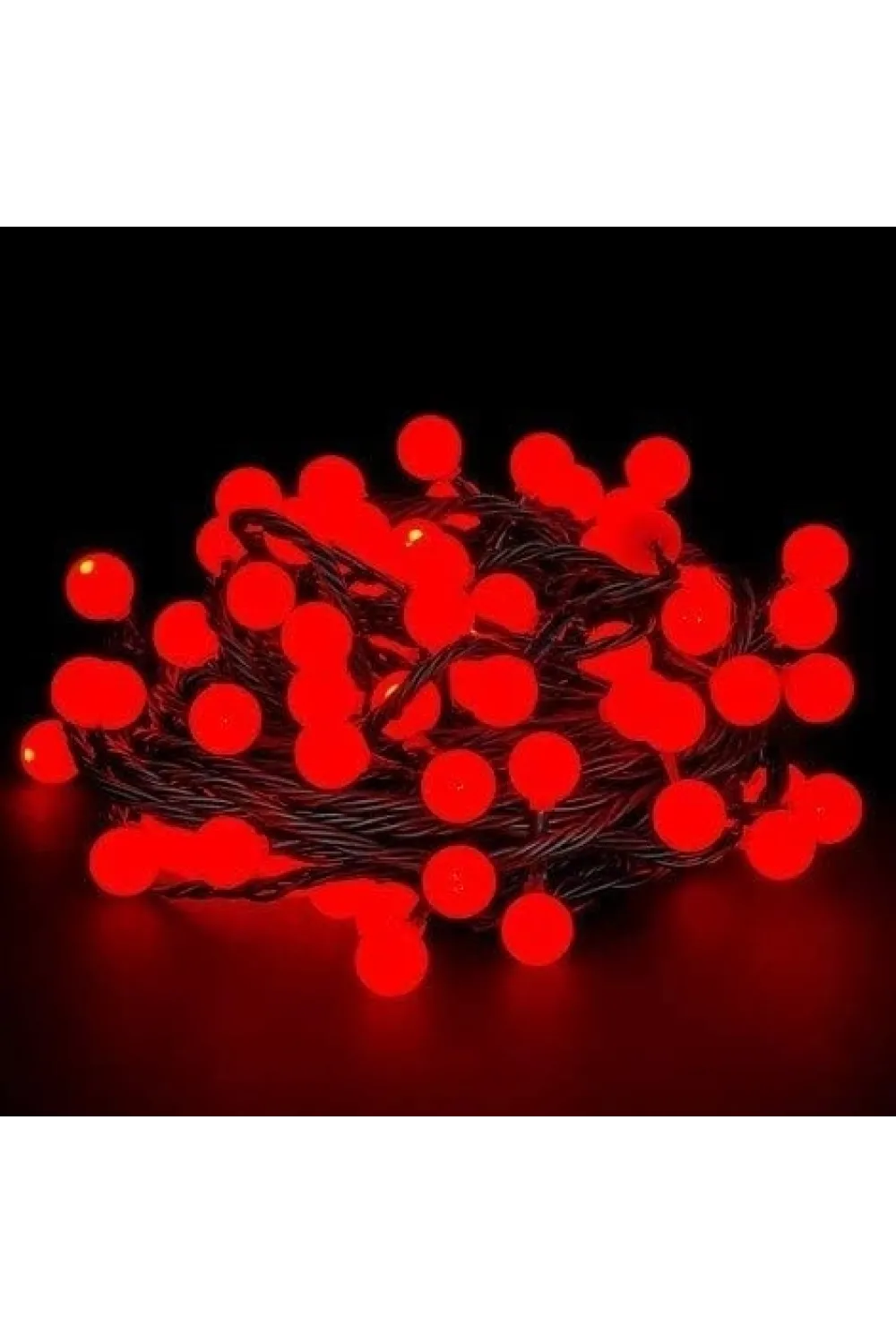 5m 28 Led Kırmızı Işık Siyah Kablo Fişli Eklemeli Mz-18-18