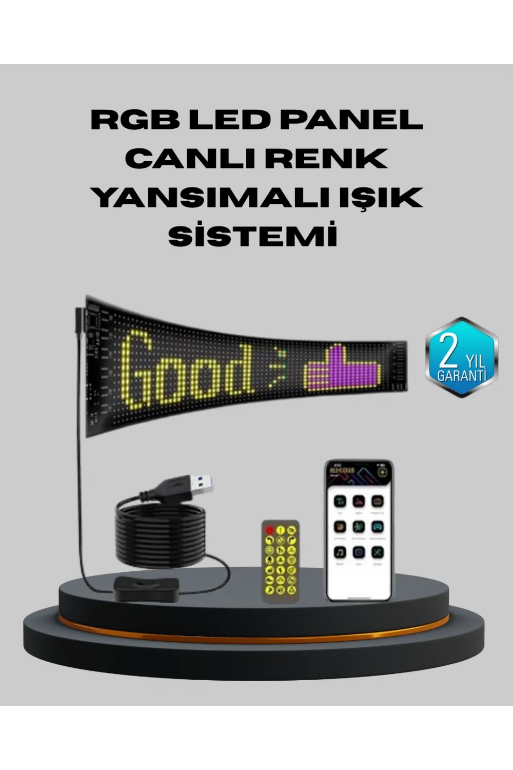 5v Usb Akıllı Piksel Led Panel – Mobil Uygulama Kontrollü, Renkli Işık Efektli