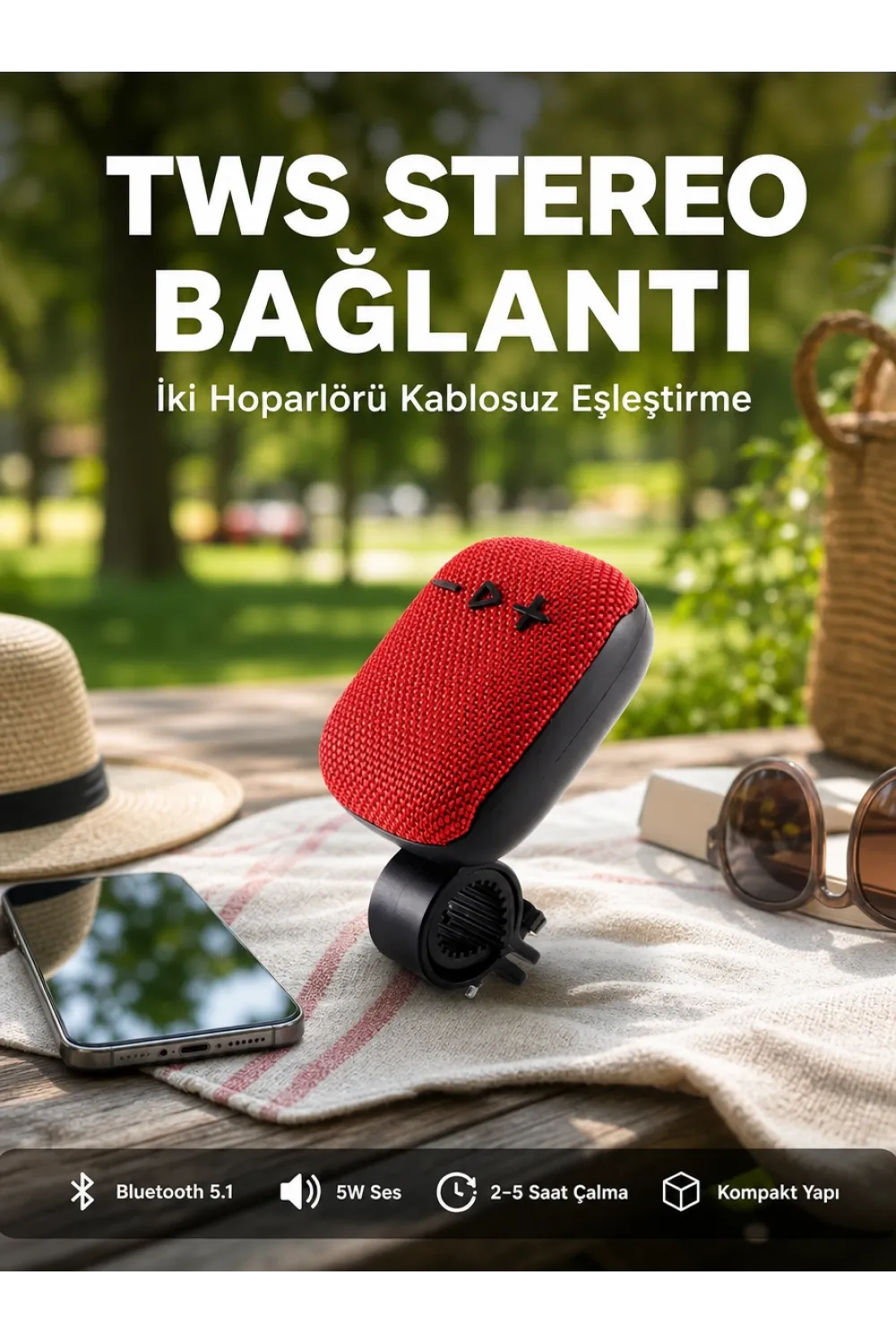 5w Kablosuz Bluetooth Hoparlör Güçlü Bas Ve Fm Radyo