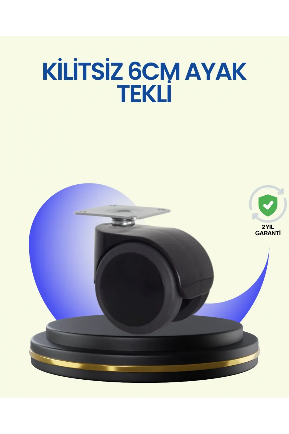 6 Cm Döner Kilitsiz Ayak Tek Parça