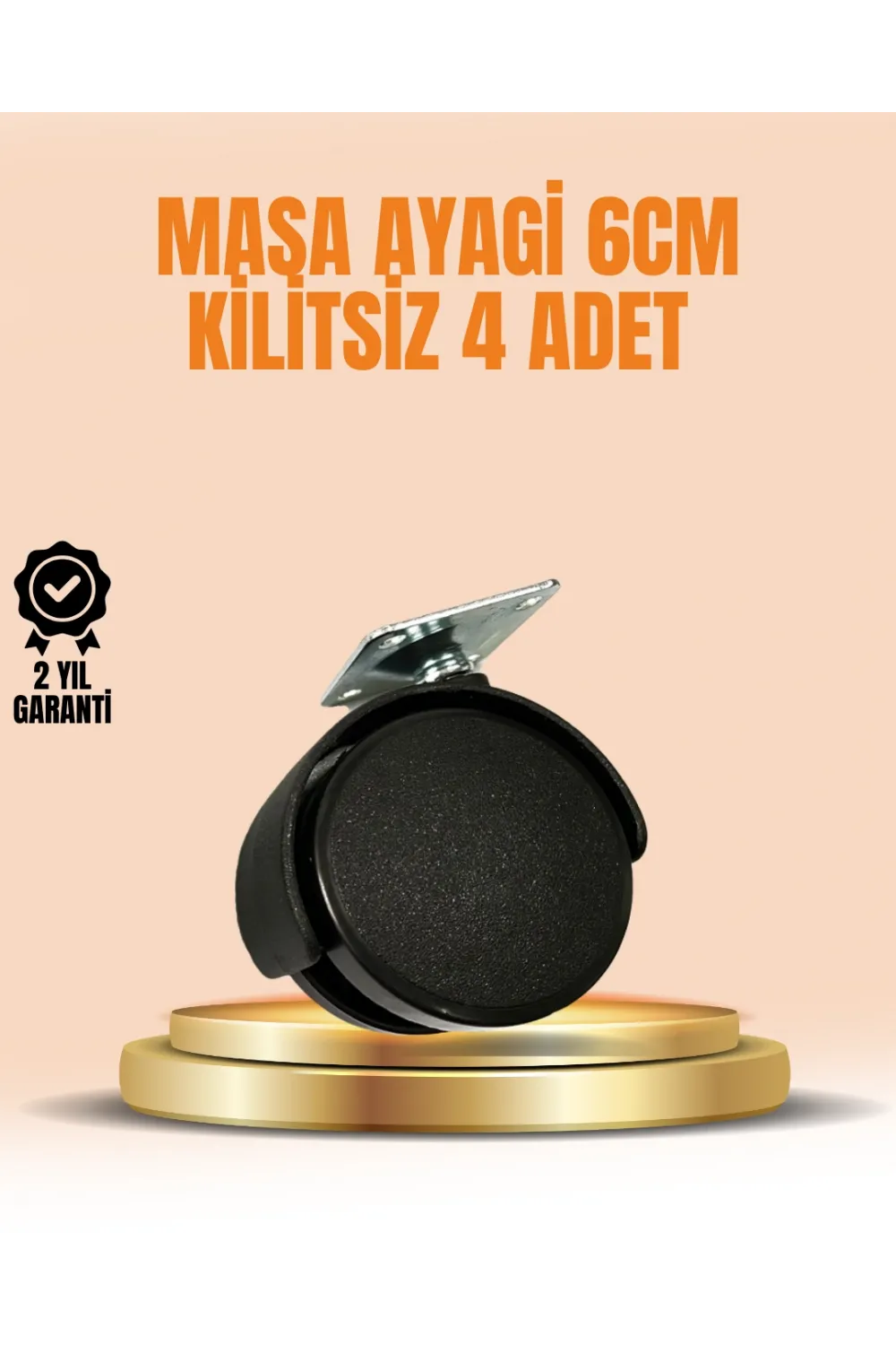 6 Cm Kilitsiz Masa Ayağı Tekerleği 4’lü Set Çok Amaçlı