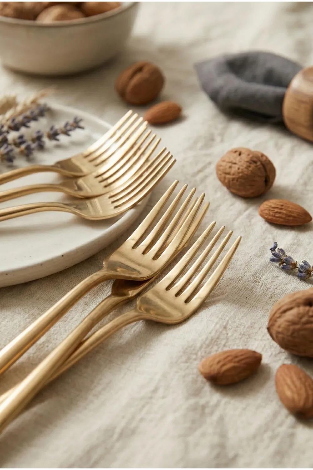 6lı Lüks Gold Paslanmaz Çelik Tatlı Çatalı Seti (16 cm)