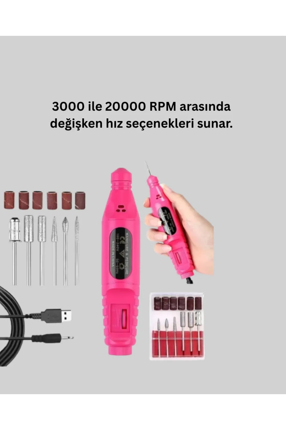 6 Uçlu Elektrikli Manikür Pedikür Seti