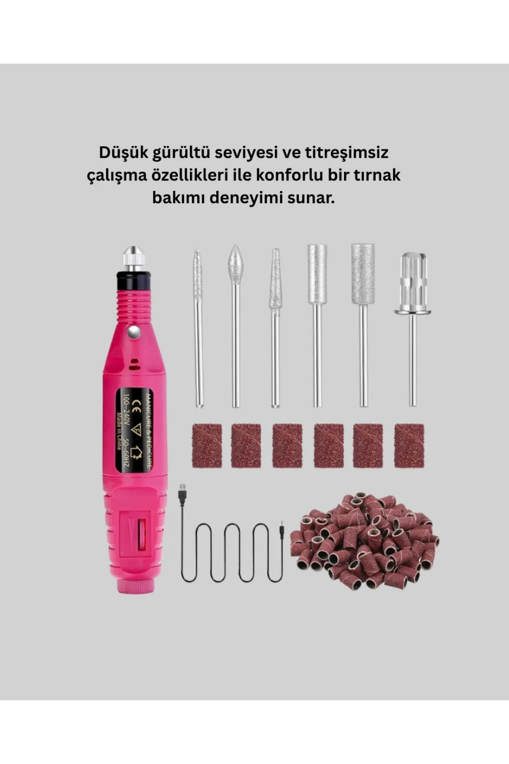 6 Uçlu Elektrikli Manikür Pedikür Seti