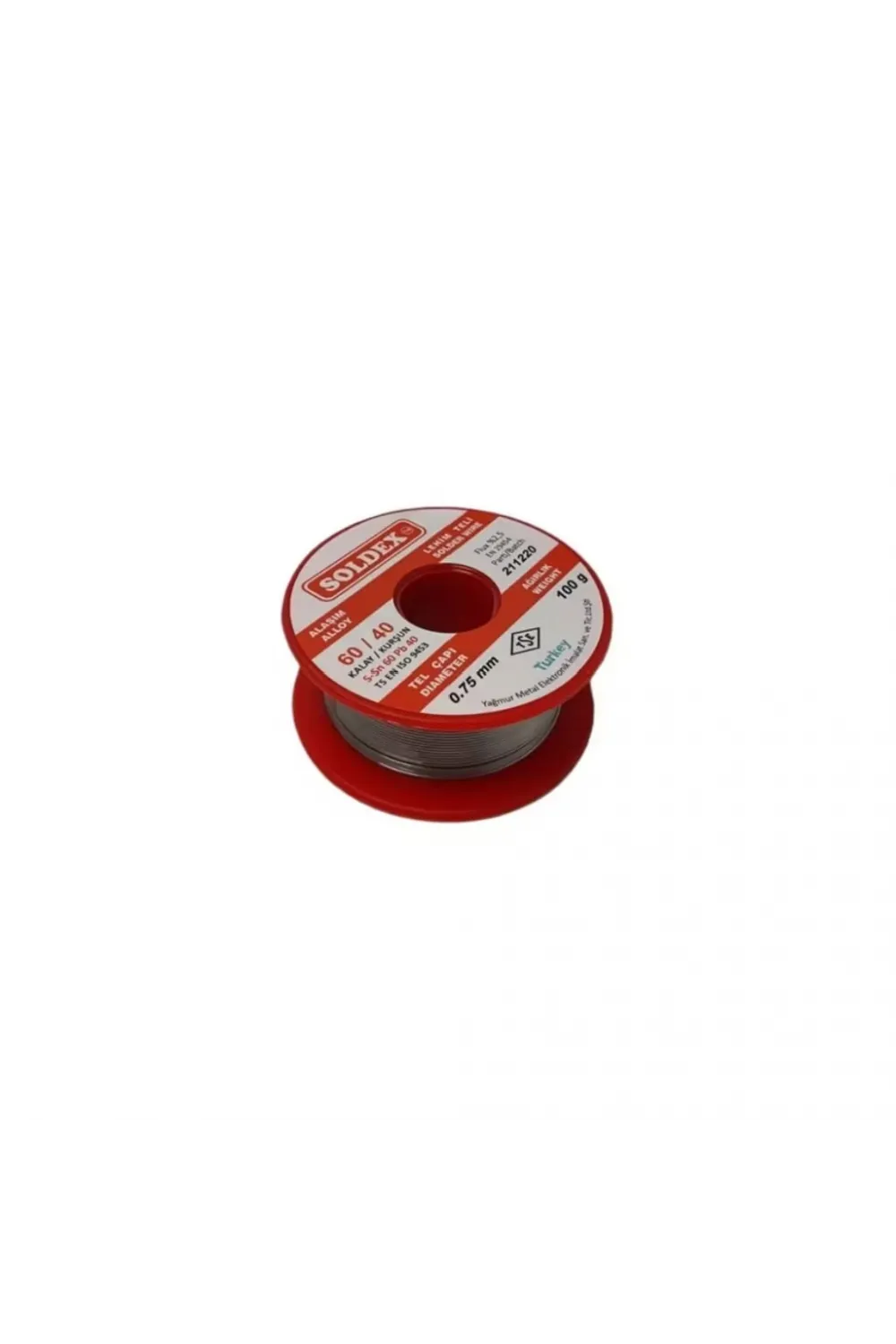 60/40 Lehim Teli 100 gr 0,75 mm (Sn:60 / Pb:40)