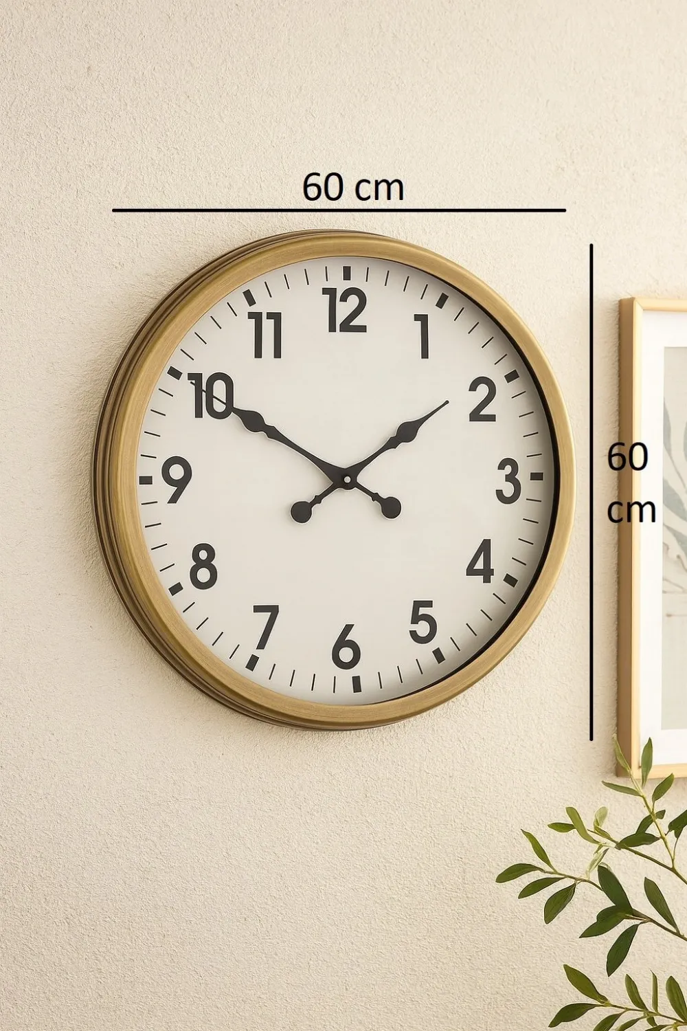 60 cm Eskitme Metal Standart Duvar Saati