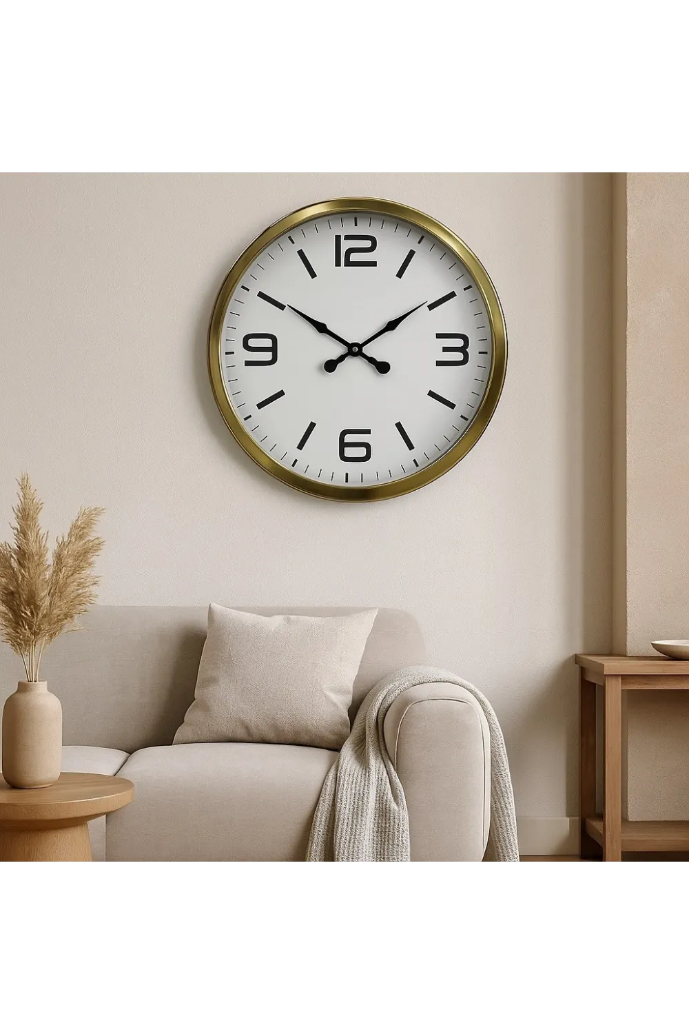 60 cm Gold Metal Dekoratif Duvar Saati