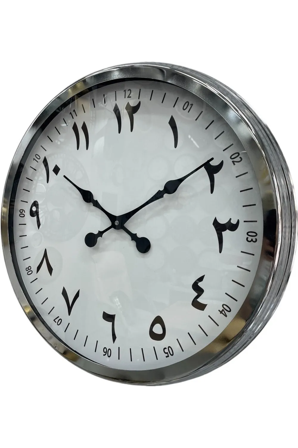 60 cm Krom Metal Farsça Duvar Saati
