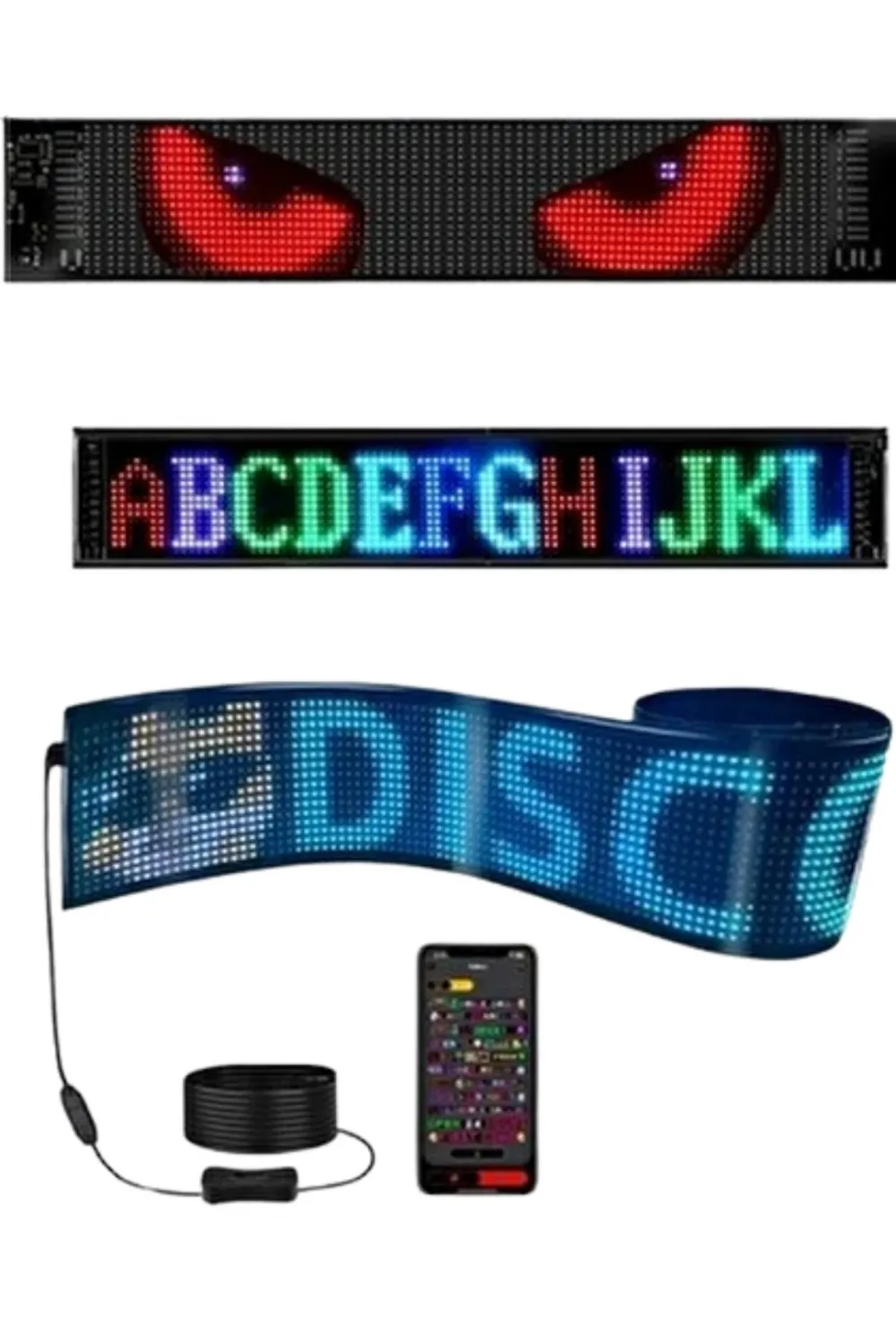 60 Cm Led Matrix Panel 16x96 Piksel Bluetooth Kontrollü Rgb Kayan Yazı Ekranı