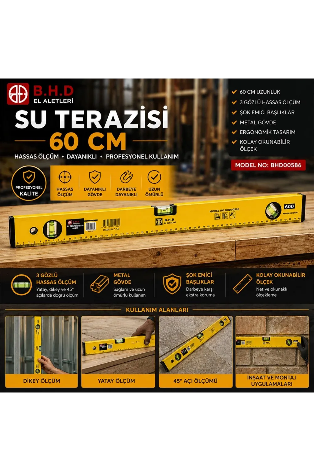 60 cm Metal Su Terazisi