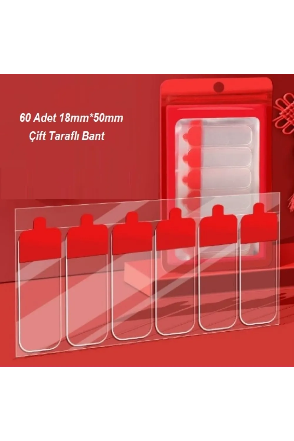 60 Parça Kolay Açılır Güçlü Çift Taraflı Bant 18mm*50mm