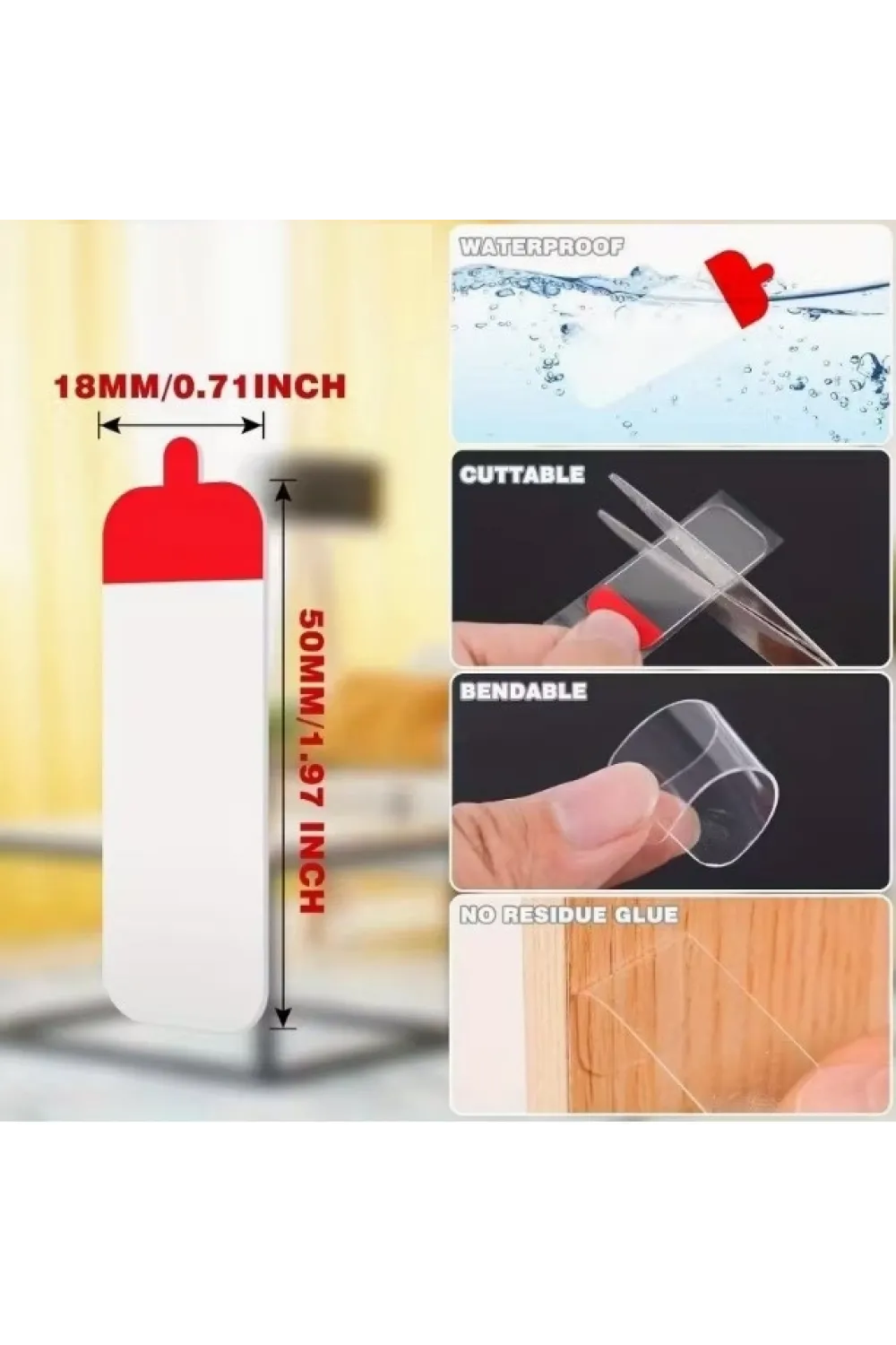 60 Parça Kolay Açılır Güçlü Çift Taraflı Bant 18mm*50mm