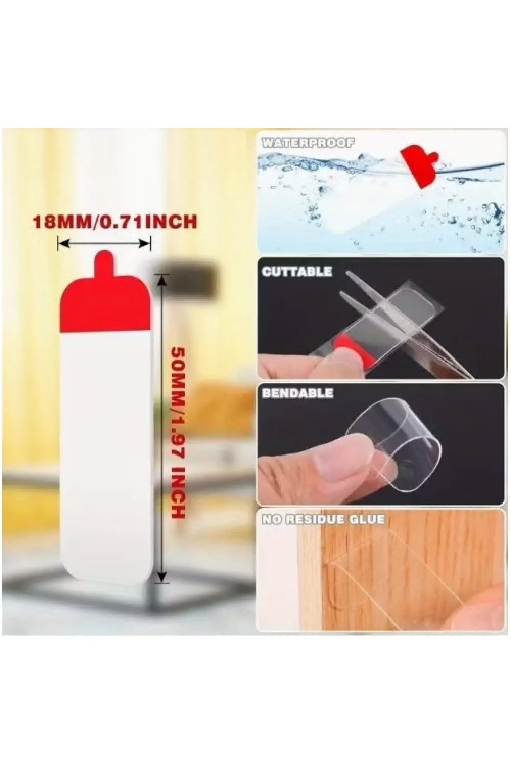 60 Parça Kolay Açılır Güçlü Çift Taraflı Bant 18mm*50mm