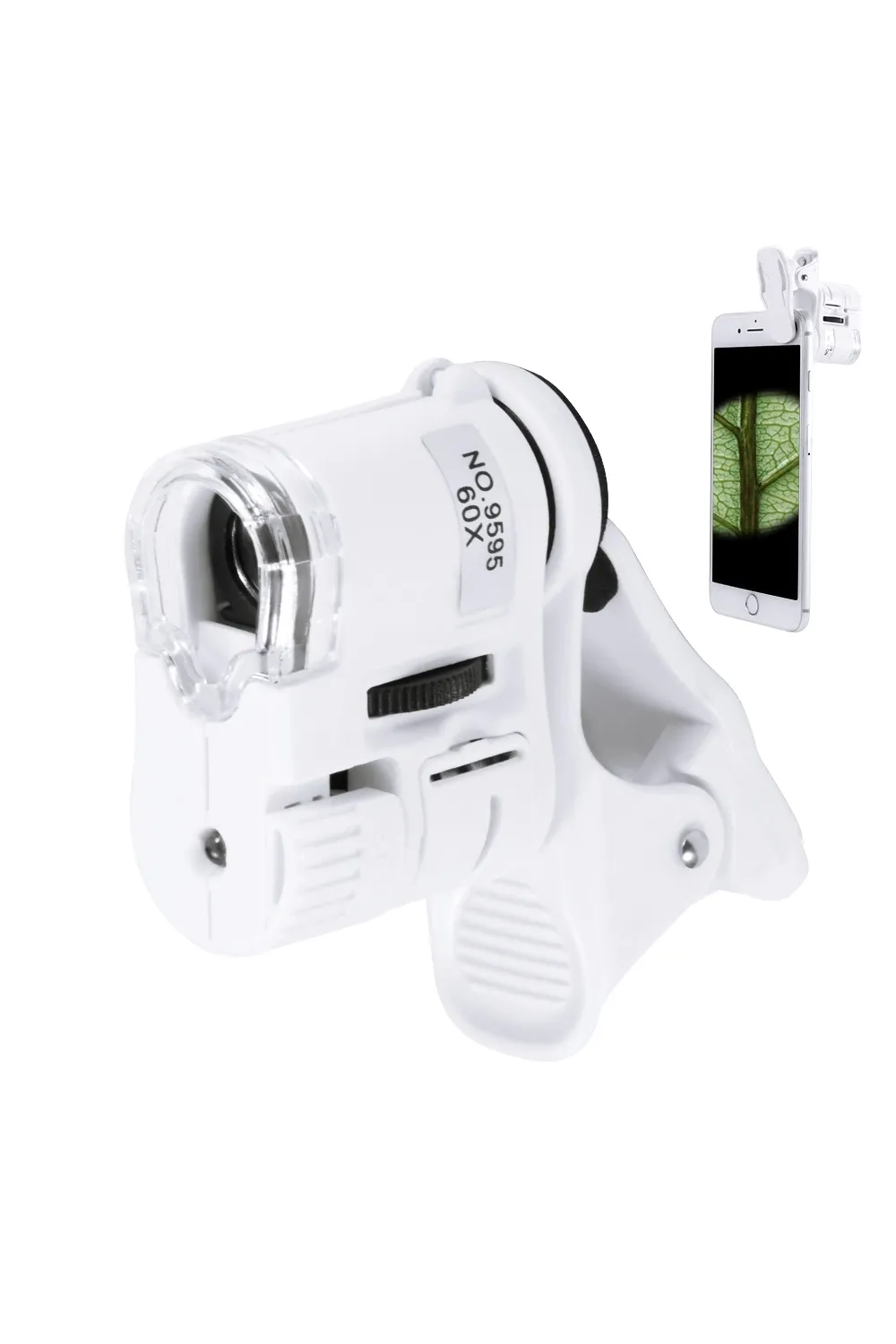 60x Mini Cep Telefonu Için Mandallı Mikroskop Uv Ledli Büyüteç Model Al2431