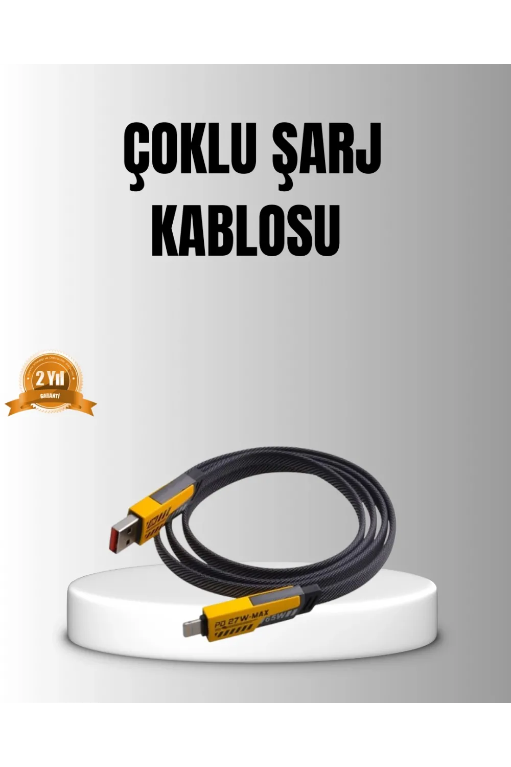 65w 4’ü 1 Arada Örgülü Hızlı Şarj Kablosu Usb-c Usb-a Çoklu Şarj Dayanıklı