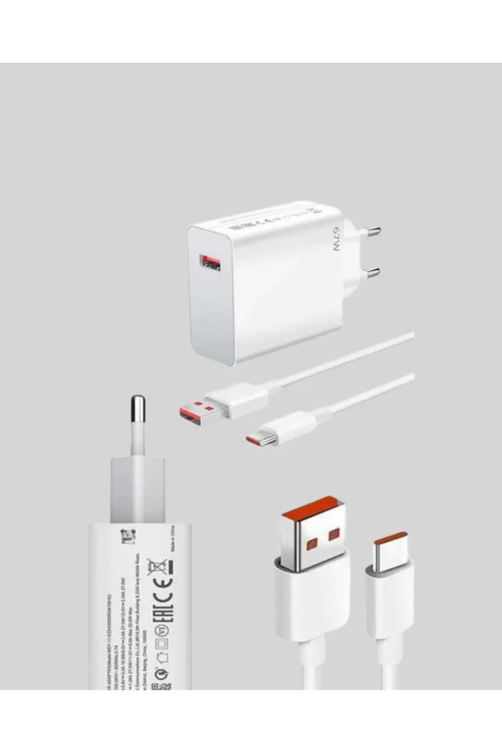 67 Watt Hızlı Şarj Adaptörü Samsung S20 S21 S22 S23 Uyumlu