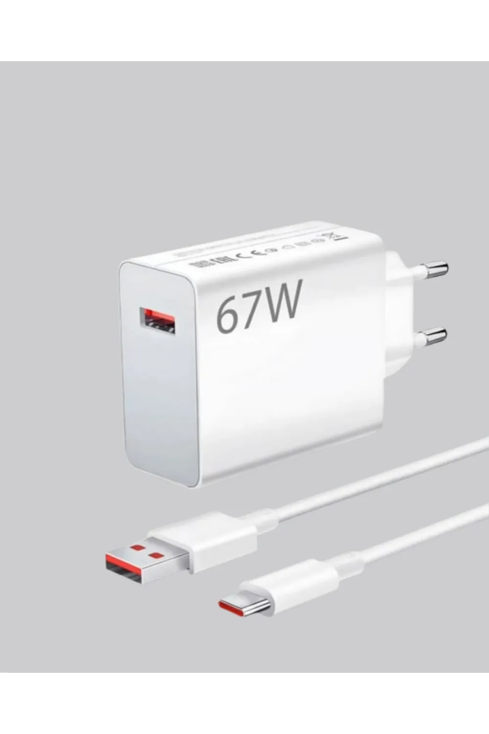 67 Watt Ultra Hızlı Şarj Adaptörü  Redmi 9 10 12c Uyumlu