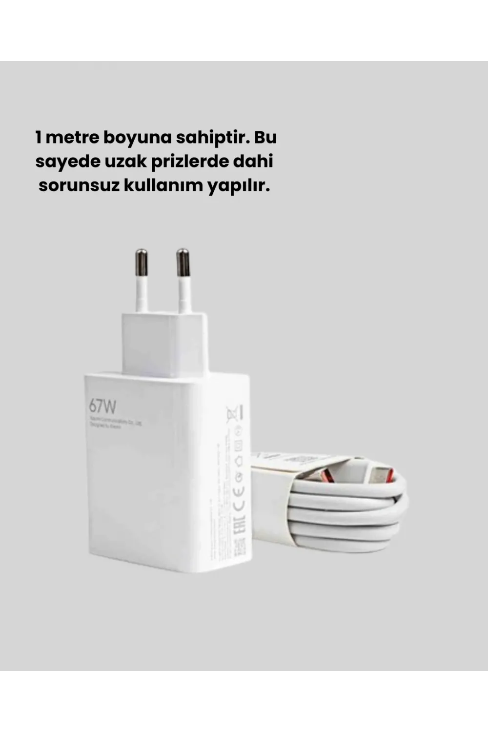 67 Watt Ultra Hızlı Şarj Adaptörü Xiaomi Redmi 9 10 12c Uyumlu